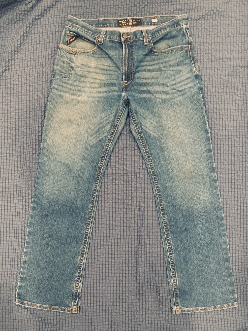 Ariat M4 Rebar Relaxed Boot Blue Denim Jeans - Size 38 x 32